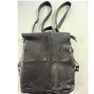 Valenca Holland Black Leather Suede Woven backpack Bag boho quietluxury luxe